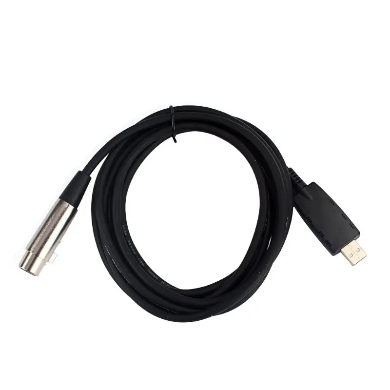XLR для женщин USB Male-кабель 3 м 9ft. Черный адаптер для кабельного шнура микрофонный шнур Q6PB