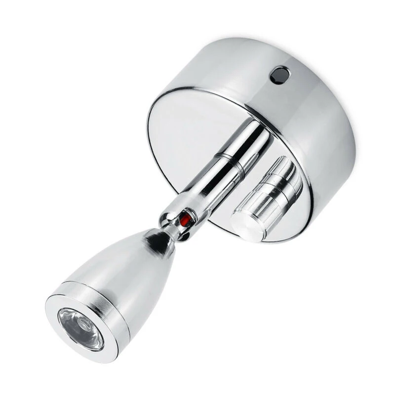 

RV Boat Reading Light Caravan Wall Aluminum Silver Trailer Replacement Bedside Lamp Useful