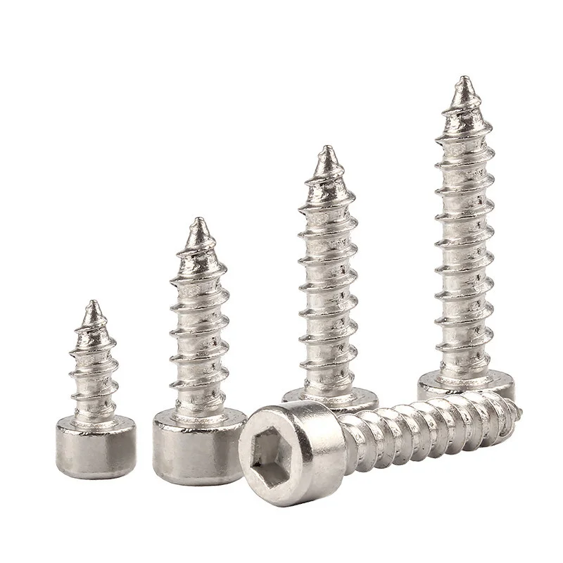 20/55pcs M2 M2.5 M3 M4 M5 M6 Hexagon Hex Socket Cap Head Self Tapping Screw 304 Stainless Steel Allen Head Screw for Speaker