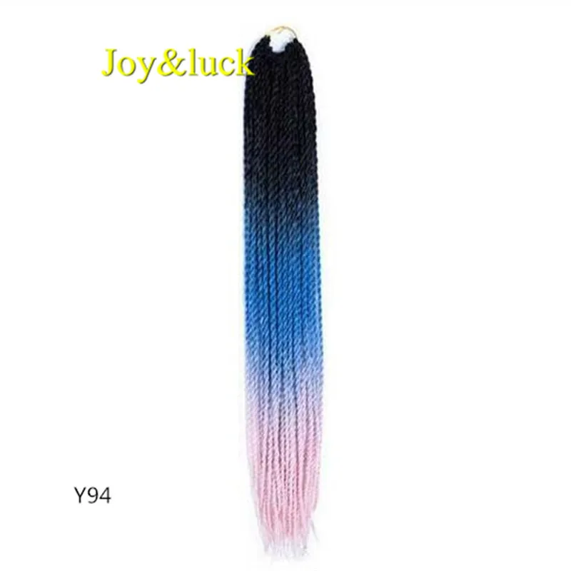 Joy& luck 24 дюйма Сенегальские закрученные крючком косички 30 прядей синтетические волосы для наращивания плетение волос - Цвет: Y94
