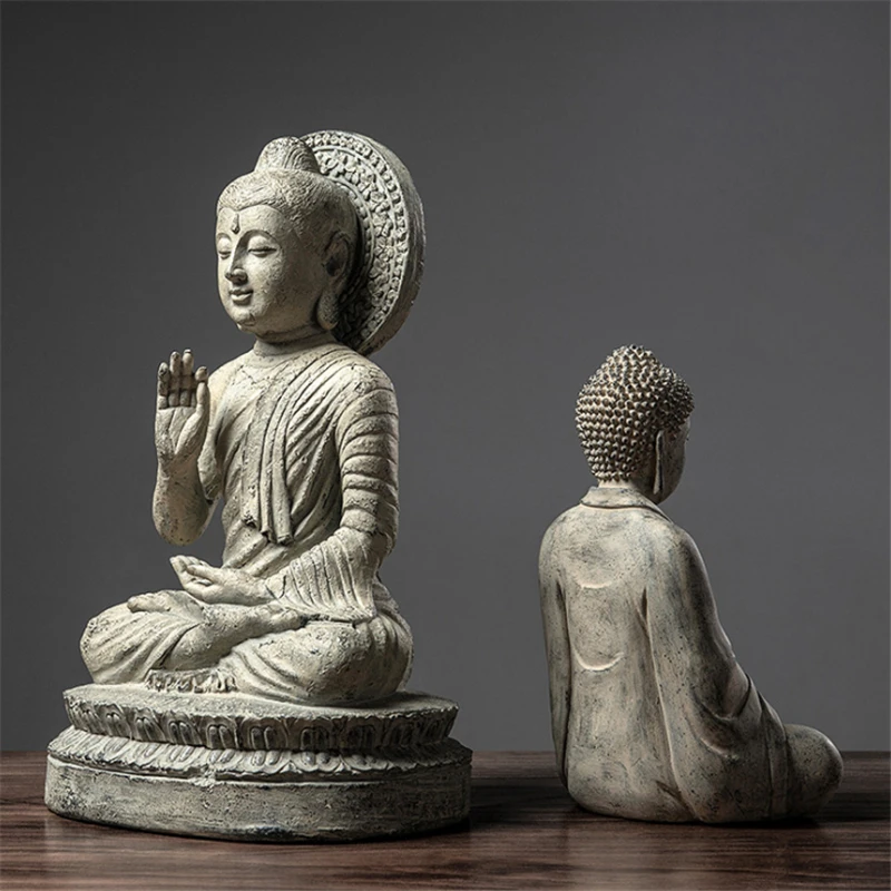 statue de jardin zen en béton de ciment en forme de maison chinoise  traditionnelle