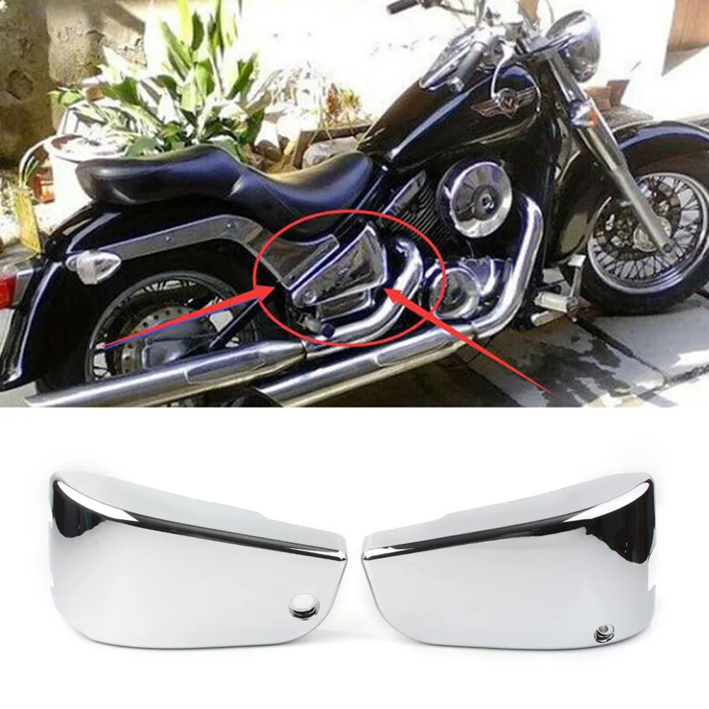 

Motorcycel Battery Side Fairing Cover Protector For Kawasaki Vulcan VN1500 Classic Nomad VN 1500 1996-2017 Chrome/Black