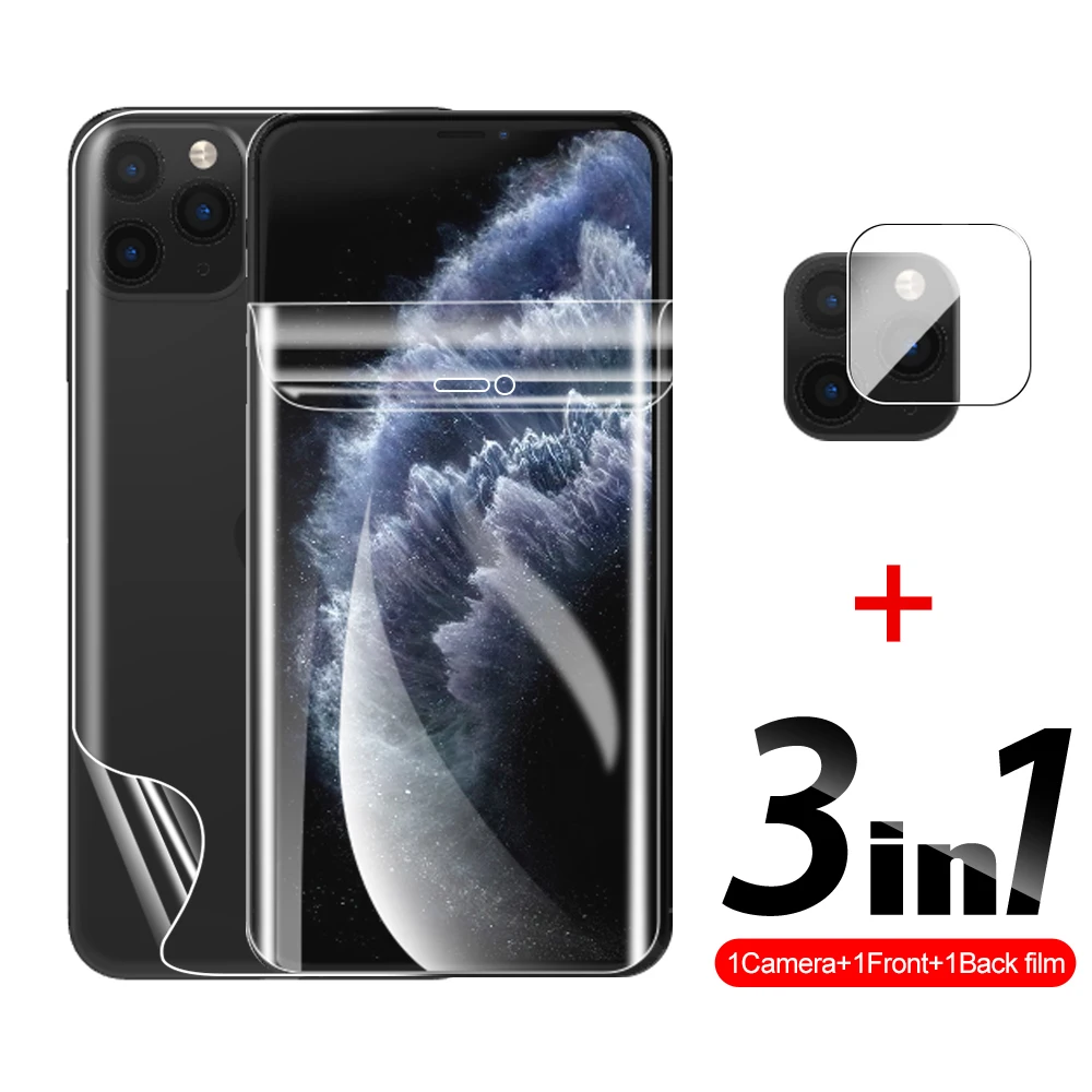 3In1 Front Back Camera Hydrogel Pellicola Salvaschermo Per Apple Iphone 11Pro Max 11Pro 11 Pro Hd Pellicola Protettiva Per Vetri A2218