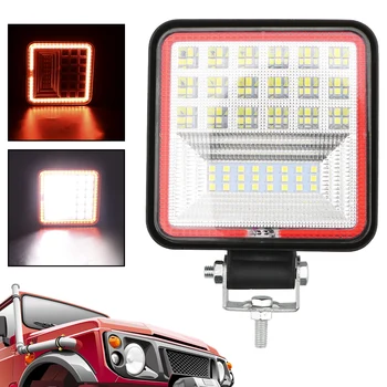 

LEEPEE Fog Lights for Offroad ATV UTV Tractor Car LED Work Light 6000K Super Bright with Aperture 126W/42SMD Car Accessories