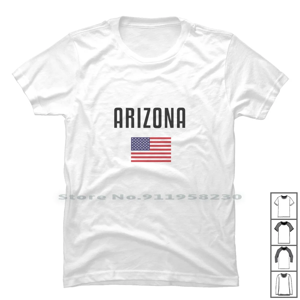 Arizona T Shirt 100% Cotton State Flag Location Love Home Me | Мужская одежда
