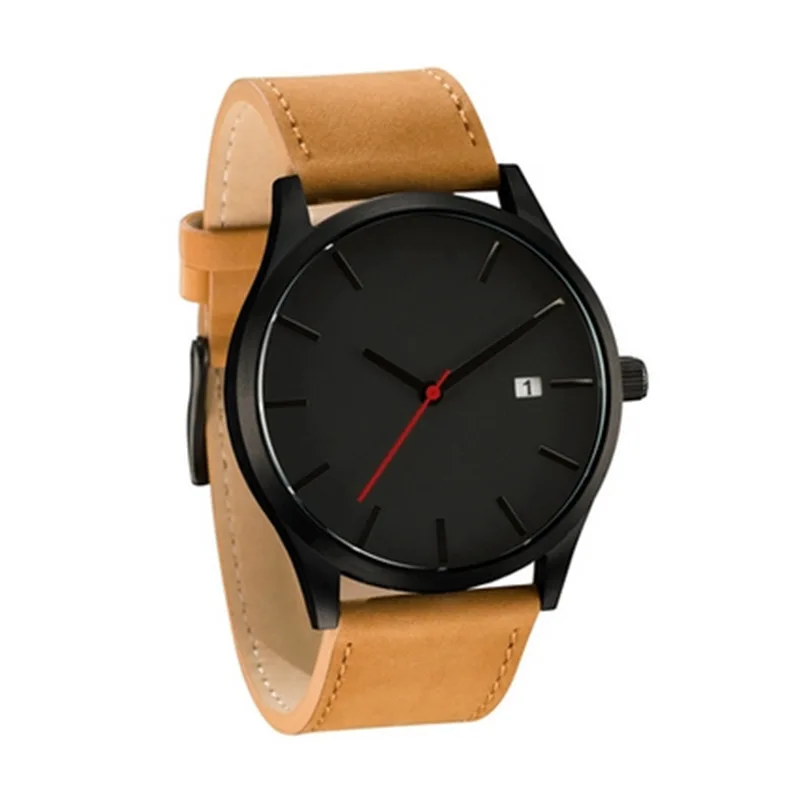 

Currently Available Factory Direct Supply High-End Quality Men's Large Plate Watch Dull Polish Leather Belt Men Business Calenda