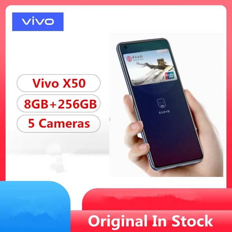 Vivo X50 смартфон с 5 5-дюймовым дисплеем процессором Snapdragon 76 Android 10 0 6 56x2376 ОЗУ 8 ГБ ПЗУ