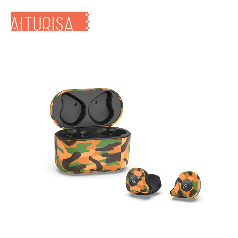

Tws Camouflage Wireless Headphone 6D HIFI Stereo Bluetooth 5.0 Earphone Support Aptx AAC SBC In-Ear Earbud Mic Call For Samsung