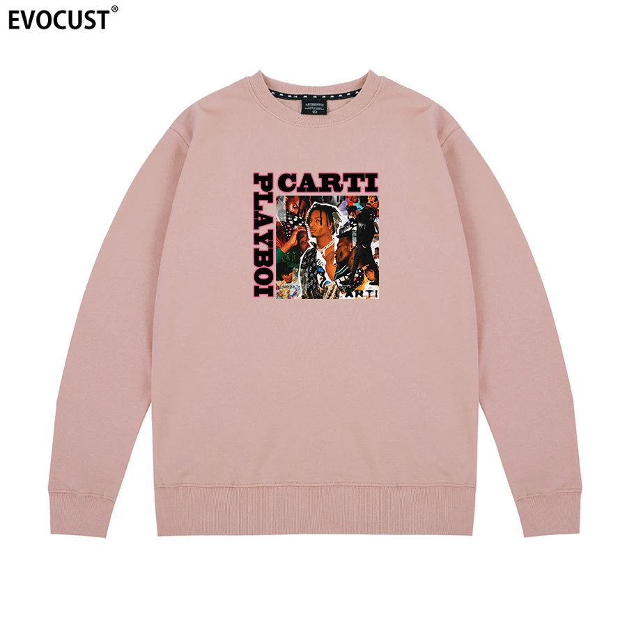 

Playboi Carti хип-хоп рэп черный розовый потрясающий винтажный крутой Графический Свитшот толстовки для мужчин женщин скейт унисекс чесаный хлопок