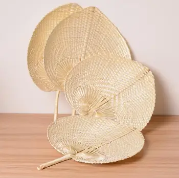 

50pcs per set Hand-woven Straw Bamboo Hand Fan Baby Mosquito Repellent Fan for Summer Wedding Favor Party Gift