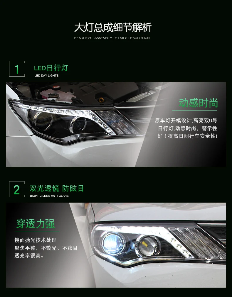 Автомобильный Стайлинг головной светильник в сборе для Toyota RAV4 2013- для RAV4 светодиодный Ангел глаз DRL Q5 Биксеноновая линза h7 ксеноновый передний светильник