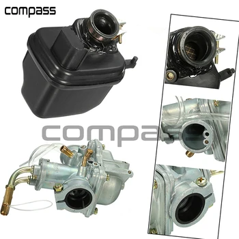 

1 Set Motorcycle Carby Carb Carburetor with Air Filter Box For Yamaha PEEWEE PW50 PY50 Replace Black Silver