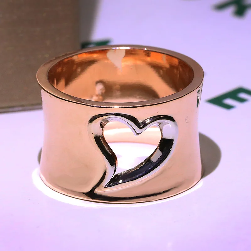 Модное женское маленькое Серебряное сердце оправа на леске Панк Золотой в виде розы кольца для женщин Винтажный праздничный свадебный Венчальный кольцо