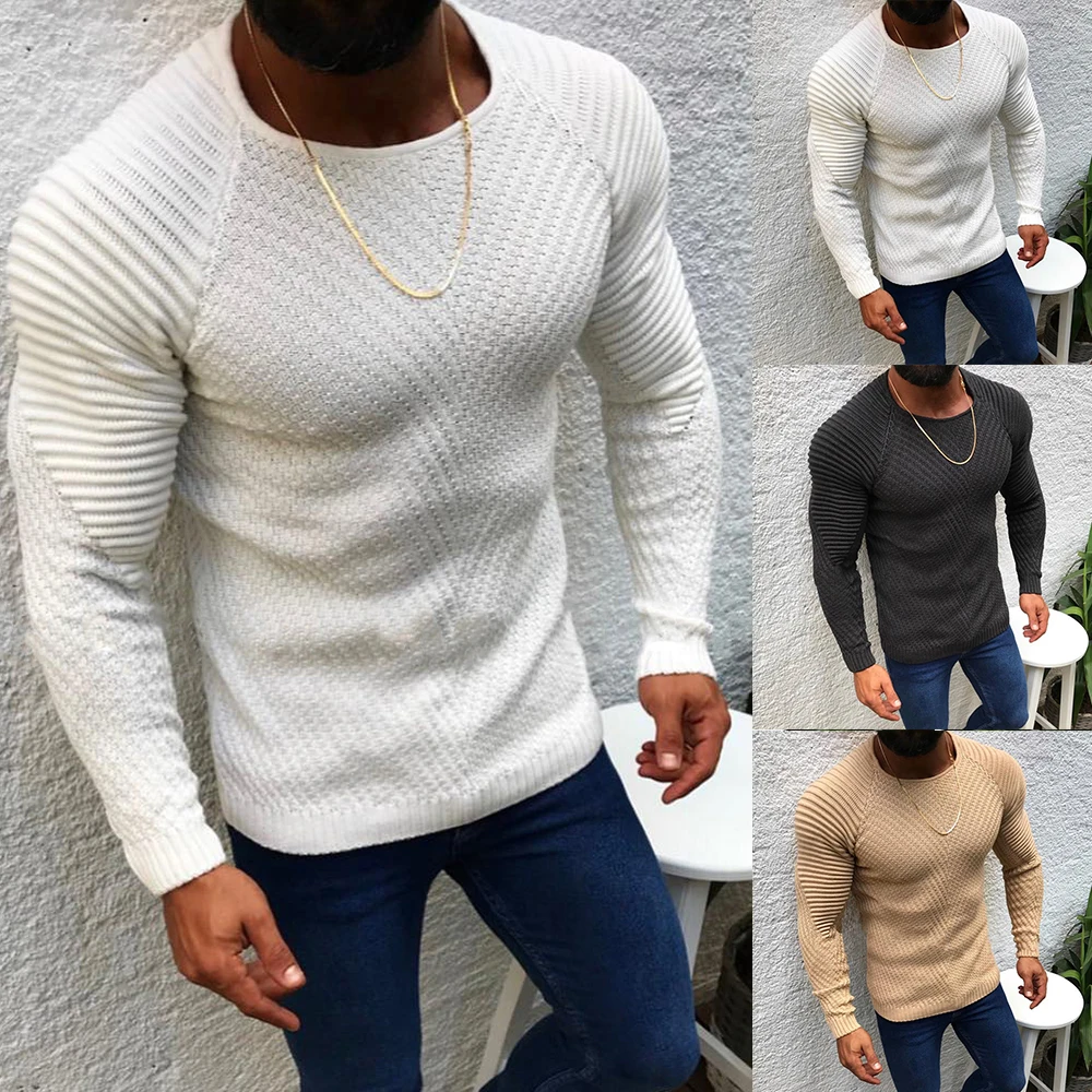 CYSINCOS приталенный мужской свитер весна осень тонкий вязаный пуловер с круглым вырезом мужские повседневные однотонные мужские свитера