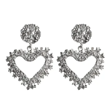 

Exaggerated Earrings 2020 Fashion New Temperament Earrings Personality Heart-shaped Relief Acrylic Earrings Women's Clothing