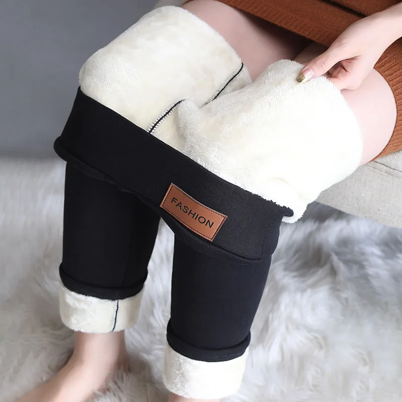 CHRLEISURE polainas de invierno mujeres calientes gruesas más terciopelo de cintura alta polainas de las mujeres de compresión superelástico pantalón de lápiz