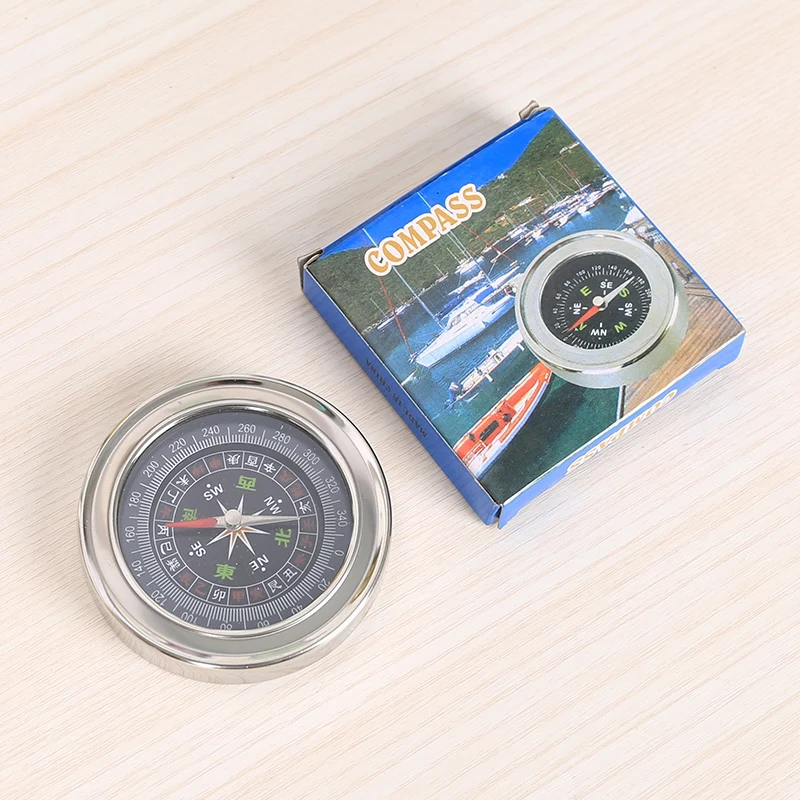 Portable Aluminum Lightweight Emergency Compass Outdoor Survival Compass Tool Navigation Wild Tool Black