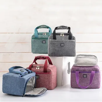 

Insulated Lunch Box Soft Cooler Bag Waterproof Thermal Work School Picnic Bento Box Thickened Canvas Lunch Bag