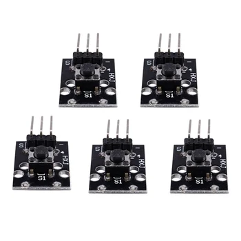 

5x Button Switch Module For Arduino Starters Compatible KY-004 Black