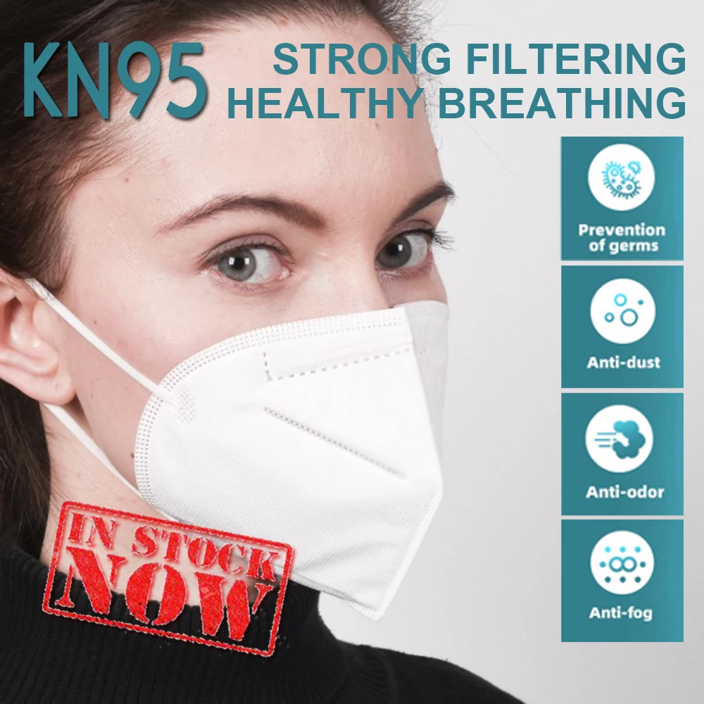 

KN95 Face Mask Dustproof Anti-fog Breathable 4-Layer Face Masks Protective 95% Filtration N95 Masks Features As KF94 FFP2