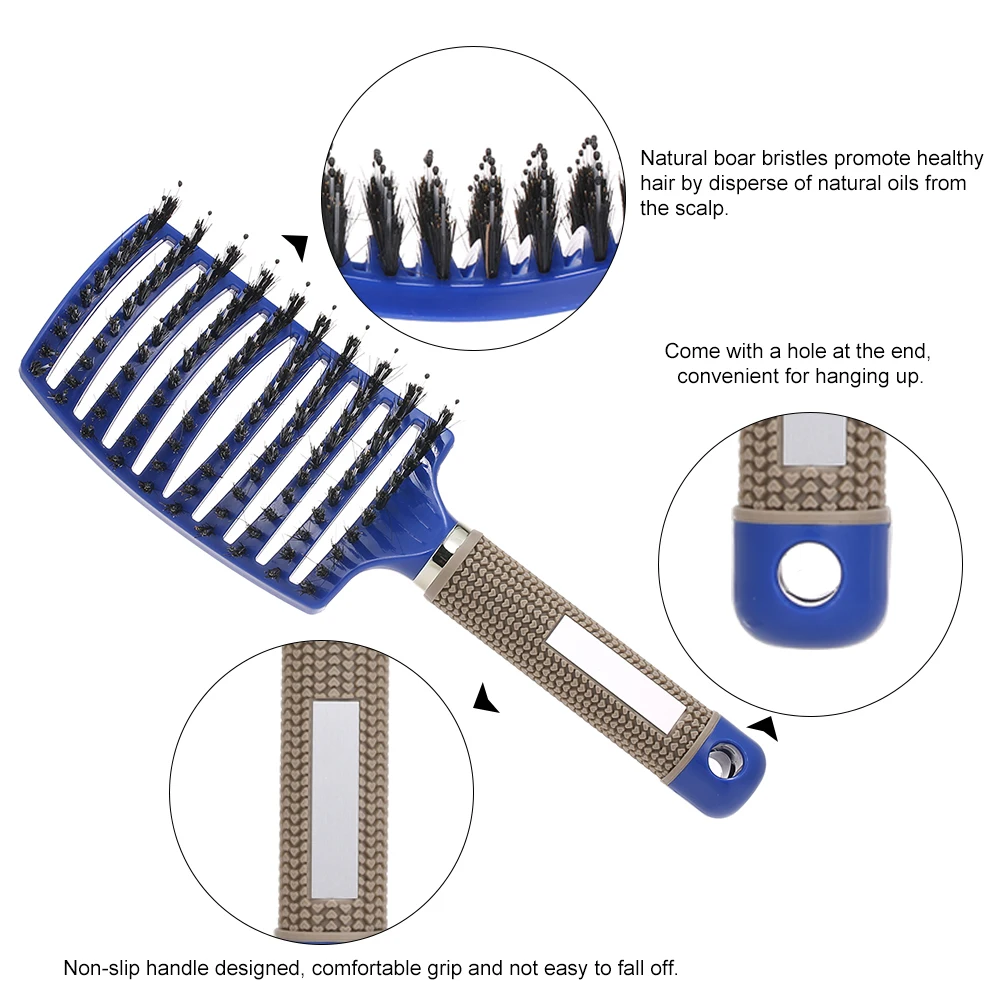 Bristle Nylon Hair Brush Detangle Hairbrush Hair Scalp Massage Comb Detangling Hairbrushes Hairdressing Salon Tools for 5