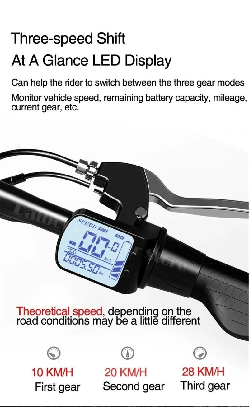 Daibot Electric Bicycle Scooter Two Wheel Electric Scooters 12 Inch 48V 350W Black Mini Portable Folding Electric Scooter Adults (9)