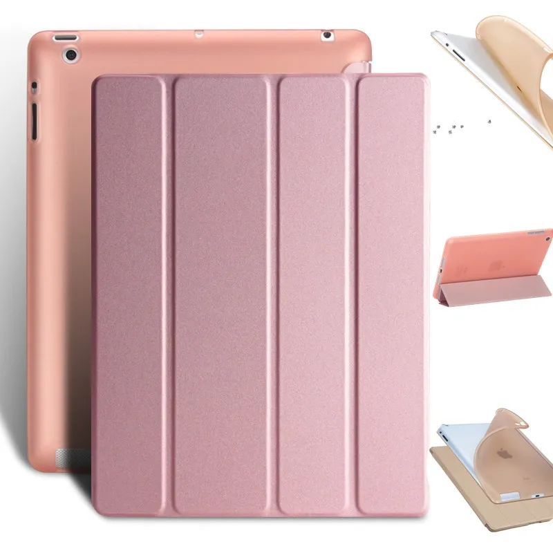 Чехол для iPad 2/3/4 ультратонкий Air 1/2 кожаный + мягкая задняя смарт Обложка ipad 5/6 2017/2018