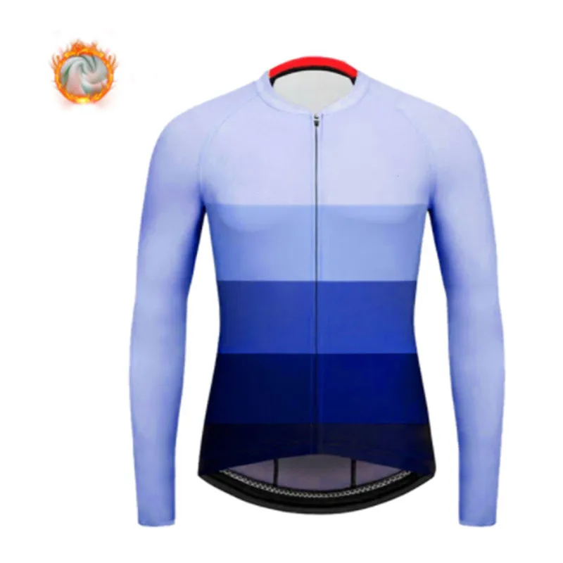 thumbnail image 1 of Camisetas de ciclismo de invierno para hombre, camisetas térmicas de polar para bicicleta, ropa de carreras para equipos profesionales, camisetas de ciclismo de manga larga, superventas 2021, 1 of 4