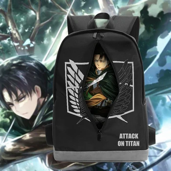 

Anime Attack on Titan Levi·Ackerman Backpack Student Cartoon School Bag Laptop Bag Shoulders Bag Creativity knapsack Cosp