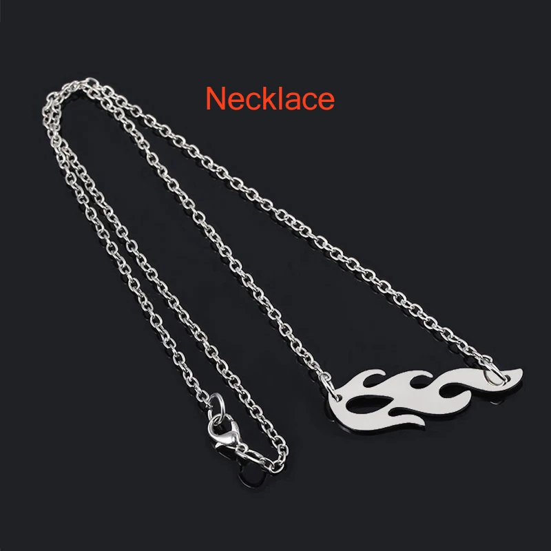 Necklace Модное ювелирное ожерелье Пламя наборы панк-аксессуар рок цепь короткое ожерелье унисекс для женщин мужчин хип-хоп подарок вечерние аксессуары - Окраска металла: Necklace