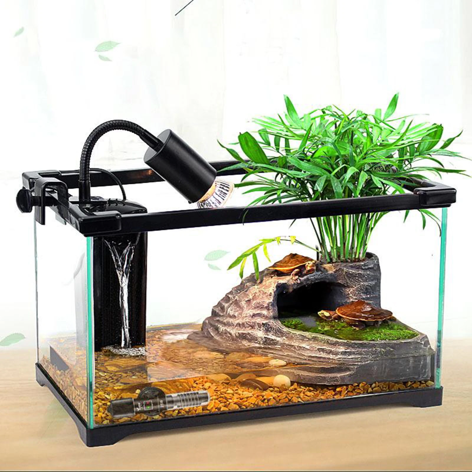 Small Aquarium Water Heater Submersible Auto Thermostat Easy Install US Plug