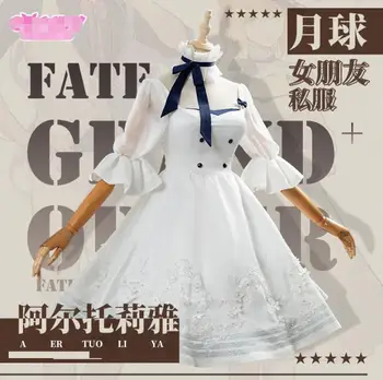 

Hot Game Fate Grand Order FGO Arutoria Pendoragon Merlin Saber Cosplay Costume Woman Dress