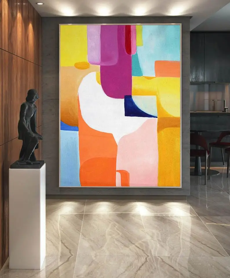

Современная Настенная Абстрактная живопись на холсте оригинальная объемная картина Экстра большая настенная живопись Домашний декор