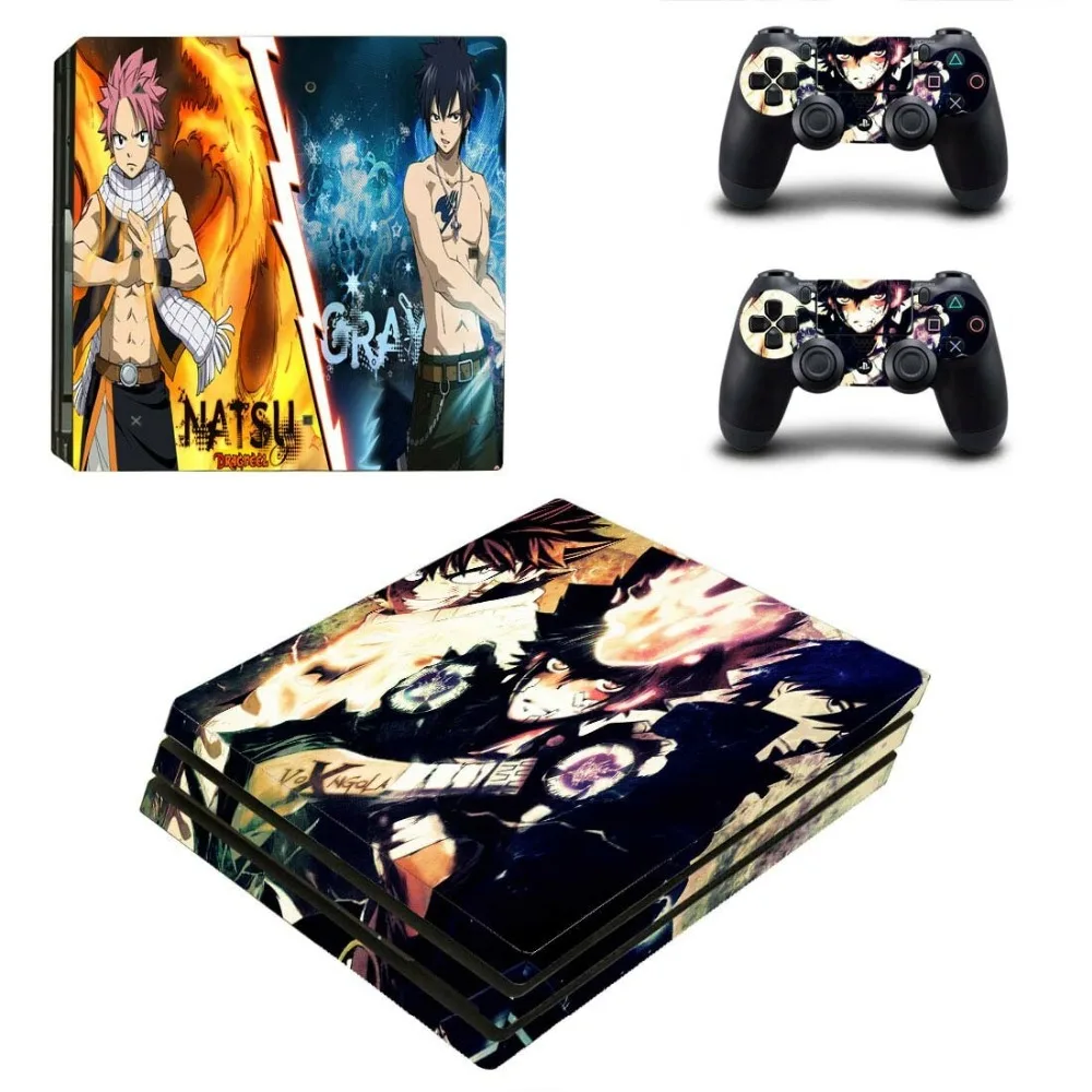 Fairy Tail PS4 Pro наклейка для кожи Play station 4 Pro Pegatinas PS 4 Pro наклейка s для игровой консоли и двух контроллеров