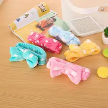 Простой милый большой бант повязка для волос для мытья лица макияж спортивное полотенце для волос флисовая головная повязка для мытья лица резинки для волос