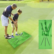 Golf Swing Mat 60x30cm Hitting Batting Direction Mark Mat with Punch Hole and Fixing Nail for Outdoor Golf Training THANKSLEE