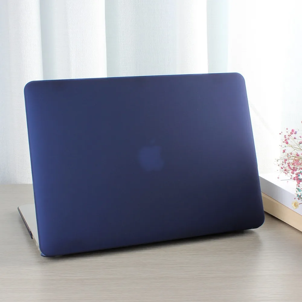 Матовый однотонный прорезиненный Жесткий Чехол для Apple Macbook Air Pro retina Touch Bar 11 12 13 15 дюймов чехол для ноутбука - Цвет: Navy