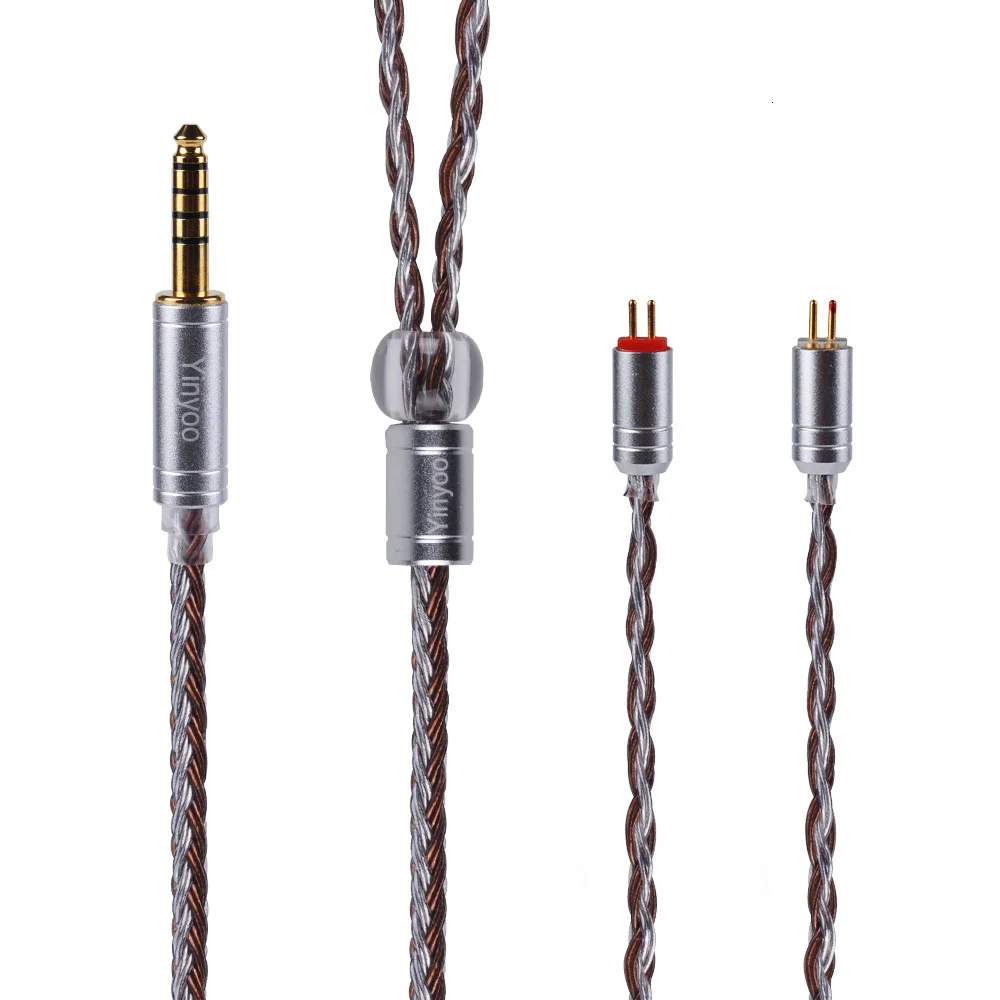 Yinyoo 16 Core посеребренный кабель 2,5/3,5/4,4 мм балансный кабель с MMCX/2pin разъем для KZ ZSX ZS10 PRO AS10 ZS10BLON BL03