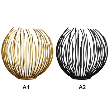 

European Style Iron Candle Holder Geometric Metal Candle Holder Craft Lightweight Brackets Candlestick Dinner Props