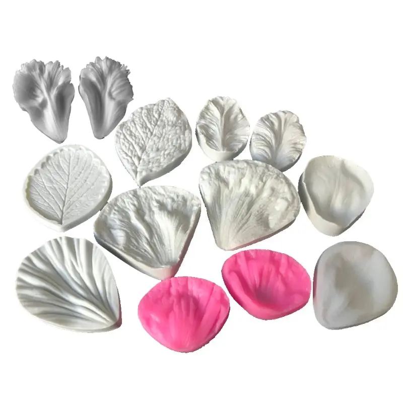 

Set of 5 Flower Veining Silicone Mold Fondant Rose Veined Mold for Cake Decoration