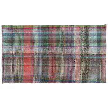 

Handmade Multicolor Vintage English Striped Rug Area Rug 103x186 Cm-3'5''X6'1''