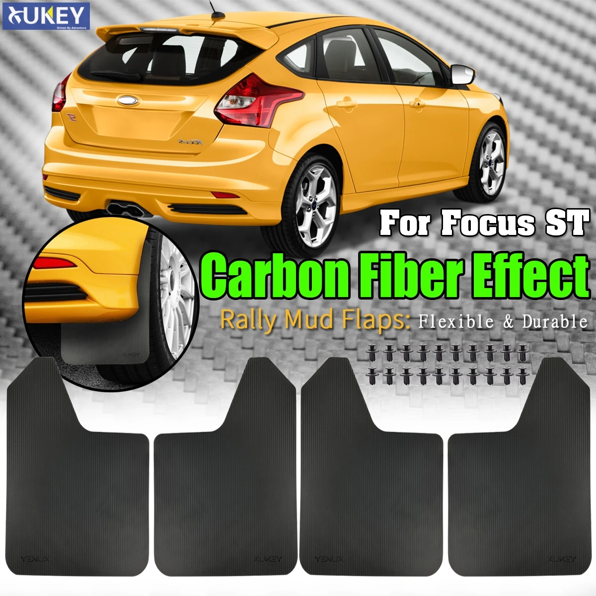 4x Mudflaps Mud Flaps Splash Guards Mudguard For Ford Focus ST RS SE ST170 ST225 ST250 ST300