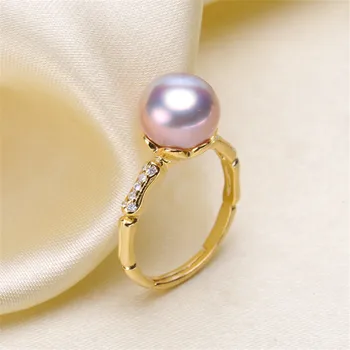 

Trendy style 925 Silver Pearl Ring Finger Ring Adjustable Resizable Ring Findings and Component Jewelry Part Fitting Accessorie
