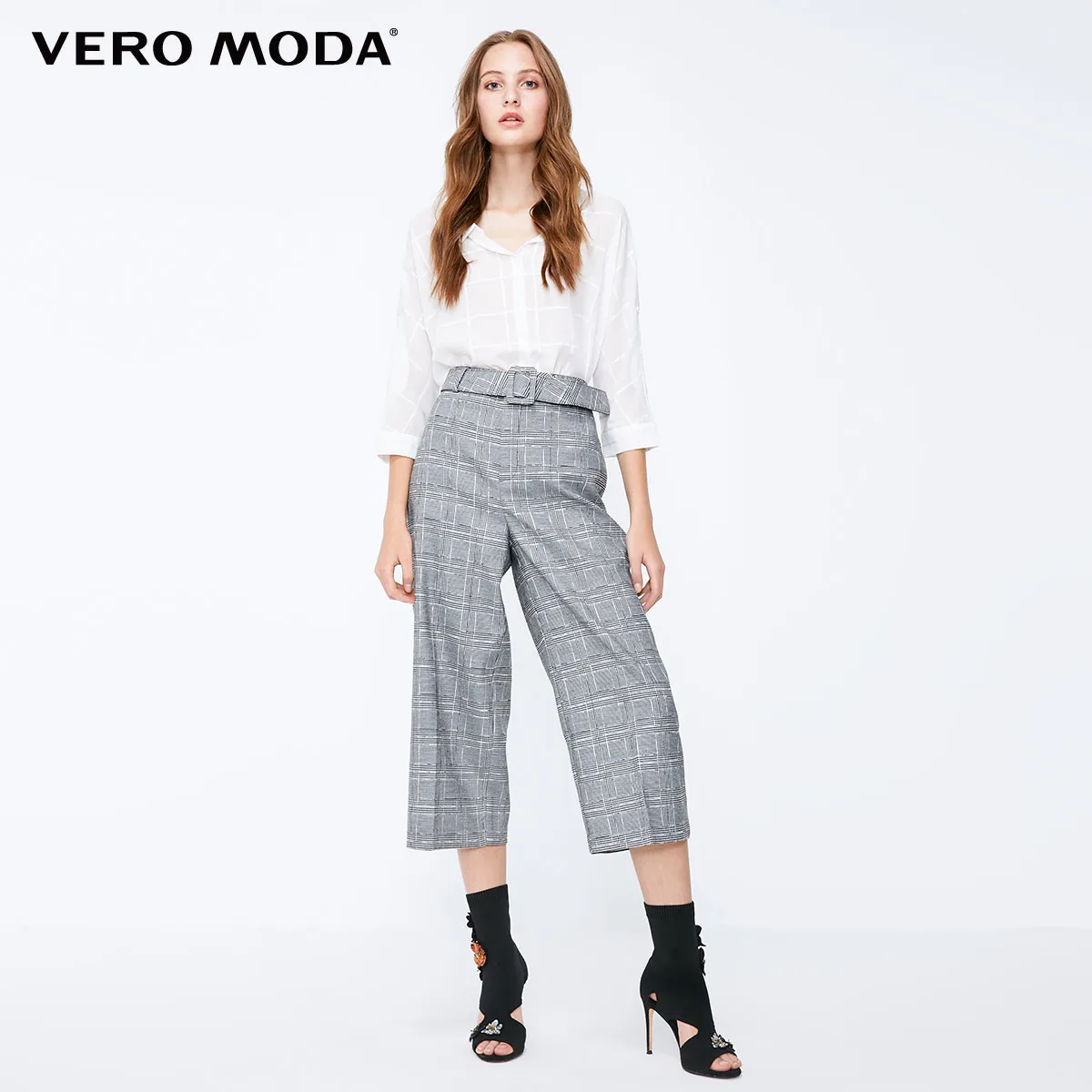 Vero Moda Новые поступления Старая школа Высокая талия широкие брюки Капри | 31836J508