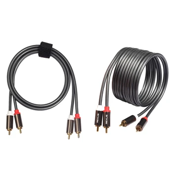 

Rexlis 2 Pcs 2 Rca to 2 Rca Male to Male Hifi o Cable Ofc Av Speaker Wire for Tv Dvd Amplifier Subwoofer, 1.8M & 1M