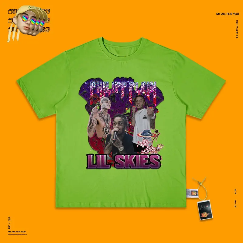 Lemon green Ins Exceed Fire Cec Basics короткий рукав Паровая волна T хип-хоп рэп певец литовский мужчины и женщины - Цвет: Lemon green