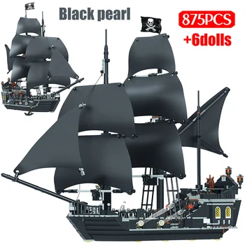 

875PCS Pirate Series Building Blocks Hai Black Pearl Toys Compatible The Black Pearl Ship Toys for Girls Boys Children