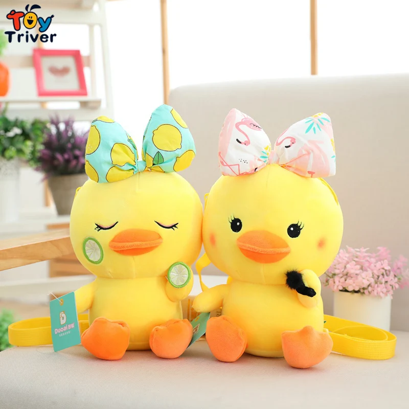 Kawaii Duck Shoulder Crossbody Bag Plush Toy Triver Purse Wallet Cosmetic Make Up Pouch Kids Children Girl Birthday Gift | Игрушки и