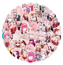 

50pcs/set Japan Anime DARLING in the FRANXX Hiro ZERO TWO ICHIGO Waterproof Notebook Car Phone Sticker Anime Character Decals