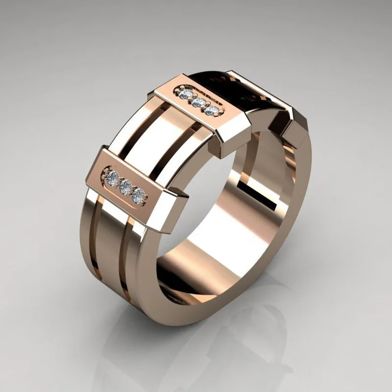 

Personality Exaggerated Rose Gold Irregular Geometric Rings For Women Modern Engagement Jewelry Hip Hop Finger Rings O4M366